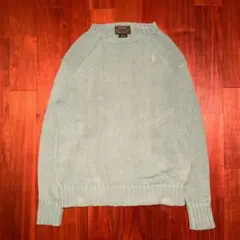 80's polo country コットンニット ブルー 古着 ビンテージのサムネイル