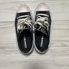 CONVERSE ブラック ローカット厚底 スニーカー