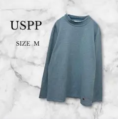 ✨美品✨ USPP トップス モックネック ワンポイント刺繍 ボーダー 秋冬