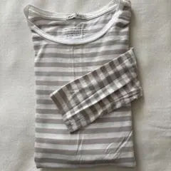 niko and ... 長袖Tシャツ M/L ホワイト/グレーストライプ