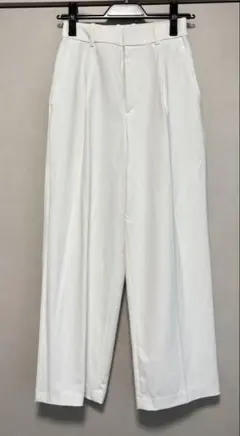 UNIQLO タックワイドパンツ XS ホワイト