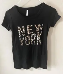 NEW YORK ロゴプリント Tシャツ ブラック