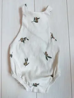【美品♩着用1回のみ】organiczoo オリーブ柄ロンパース　6-12m