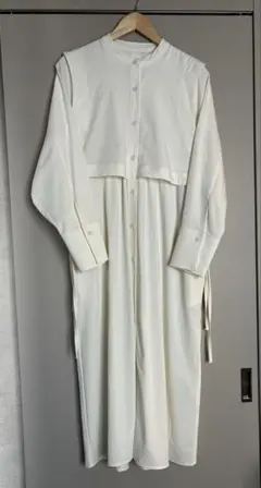 ホワイト シャツワンピース 長袖 KBF