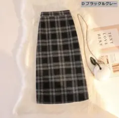 新品★タグ付き★ブラック&グレーチェック★レディース チェックタイトスカート