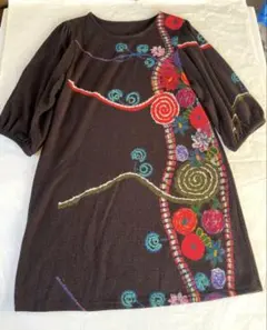 koibitomisakiコイビトミサキ花柄ワンピース M L ニット