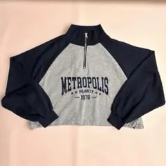 クロップド丈 ハーフジップ トレーナー　Mサイズ　アベイル