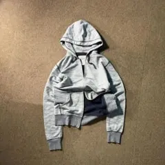 00s OLD UNIQLO メンズ M グレー ネイビー ダブルジップパーカー