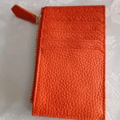 オレンジレザーコイン、カード　ケース