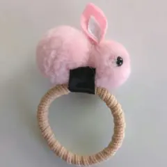 ふわふわ ウサギ ヘアゴム