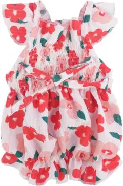 犬服 ペット服ワンピース 犬猫洋服チェック柄 蝶結び 袖なしS-Mオプション