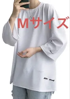❣️[YEOREO] Tシャツ メンズ 七分袖 白ゆったり 快適　春夏秋 Mサイズ