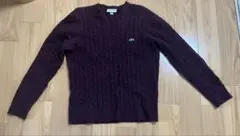 ラコステ　ワインレッド色　セーター