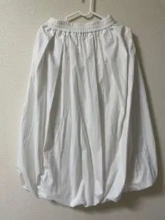 GU ジーユー バブルヘムミディスカート バルーンスカート 白 ホワイト S