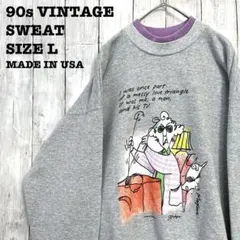 90sヴィンテージ USA製古着　LOGOTEL プリントスエットトレーナー　L