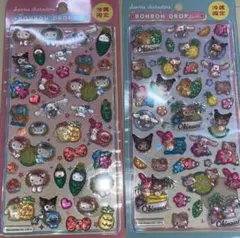 沖縄限定 サンリオキャラクターズ ボンボンドロップシール 2枚セット