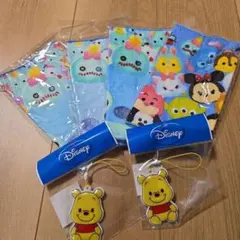 プーさん ディズニー　ツムツムタオル4枚 ストラップ2個 セット