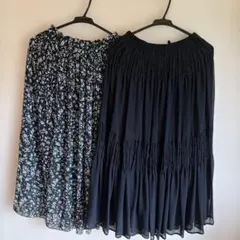 【2枚セット】しまむら ロングスカートまとめ売り M L ウエストゴム