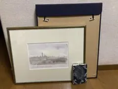 英国アンティーク1835年初版鋼版画 ターナー作『セーヌ川とマルヌ川の