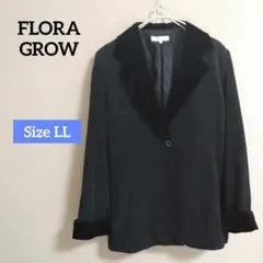 【美品】VINTAGE レディース LLサイズ ブラック テーラードジャケット