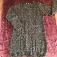 earth music & ecology グレー 長袖 ニットワンピース