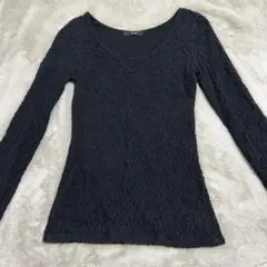 rienda レース 黒トップス フリーサイズ