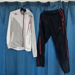 ミズノ ウィンドブレーカー 上下セット 上下サイズ違い ジャージ ランニング