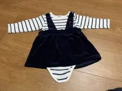 POLO Baby ストライプ ベロアワンピース