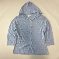 00's ニットカーディガン　七分丈　透け感　 archive Y2K