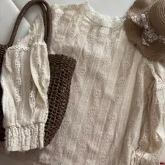 レース 長袖 ブラウス
