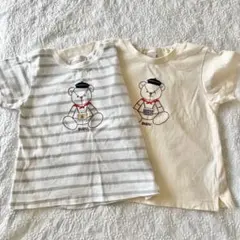 くま柄Tシャツ　petit main 2枚セット