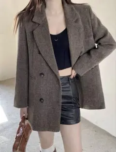 ブラウン テーラードジャケット ジャケット カジュアルジャケット S