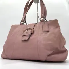 【美品】コーチ　ハンドバッグ　ソーホー　シルバー金具　レザー　ピンク