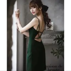 【haaさま】バックビジューデザインタイトミニドレス