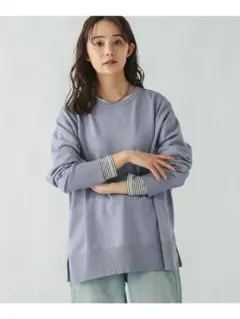 GLOBAL WORK スウェットライクワイドニット 長袖カットソー