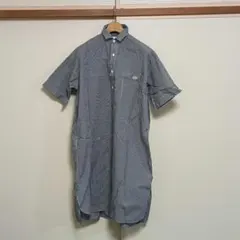 【新品同様】DANTONギンガムチェックコットン　半袖シャツワンピース36 春夏