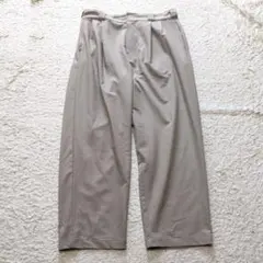 90s PRONTI ワイドバギースラックス ストーングレー レーヨン 古着