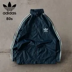 希少アディダストレフォイル刺繍ロゴフーディナイロンジャケットファイヤーバード濃紺
