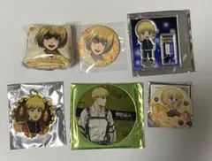 進撃の巨人 アクリルスタンド アクリルキーホルダー 缶バッジ 6点 アルミン