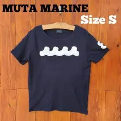 ムータ マリン Tシャツ ネイビー 天竺ウェーブ ロゴ Sサイズのサムネイル