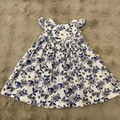 【petitbateau】18M 花柄フリル袖ワンピース おでかけ