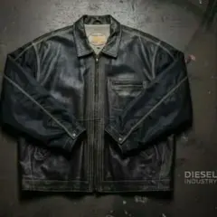 【超希少】90s DIESEL レザー×ナイロン ライダースジャケット