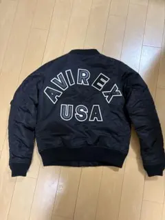 AVIREX MA-1 フライトジャケット ブラック バックロゴ