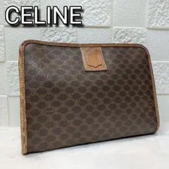 CELINE クラッチバッグ マカダム柄 トリオンフ CELINE セリーヌ クラッチバッグ ストラップ トリオンフ マカダム ロゴ