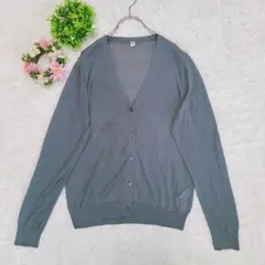 【ユニクロ】 UNIQLO カーディガン Vネック 薄手 レーヨン混 （LL）