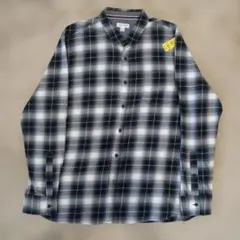カ*ミ様 アメリカ古着　希少　オンブレチェックシャツ　白黒　長袖シャツ　XL