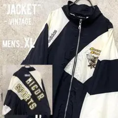 レアデザイン《アディダス》チーム両面刺繍ナイロンジャケット/メンズXL