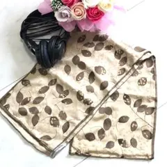 美品★エンポリオアルマーニ シルクスリムスカーフ ベージュ、抹茶 リバーシブル