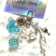 じゃらじゃらキーホルダー　　天使　　ブルー系