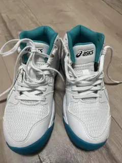 asics キッズ　バスケットボールシューズ　ホワイト/ターコイズ